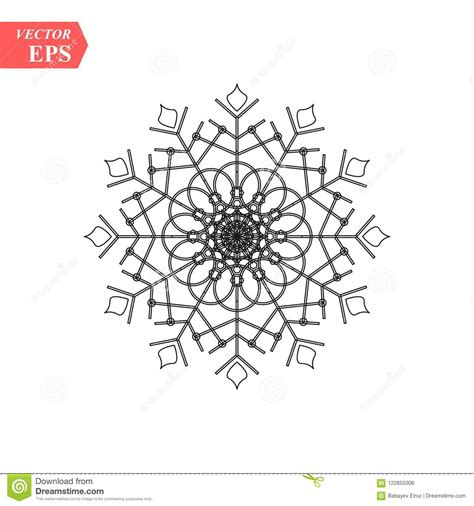 Snowflake Icon Flat Vector Illustration In Black On White Background