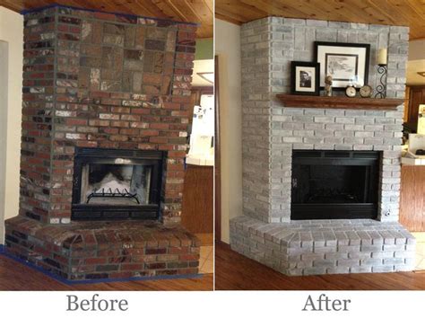 10 Before And After Painted Brick Fireplace
