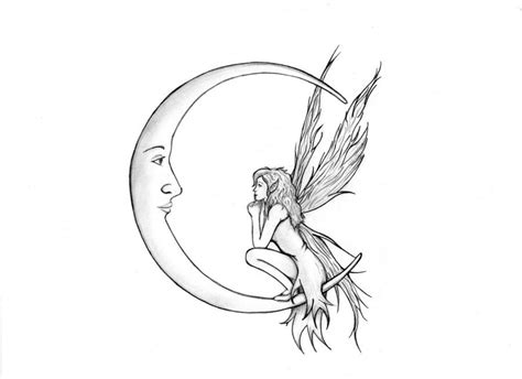 Fairy And Moon By Cherry Pi On Deviantart Fairy Tattoo Fairy