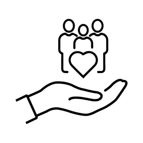 Premium Vector Hand With Heart Community Icon Concept Empathy Or