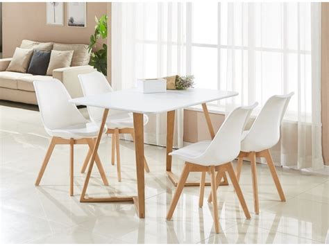 Maybe you would like to learn more about one of these? Table à manger blanche + 4 chaises scandinaves blanche - ensemble salle à manger ou cuisine ...