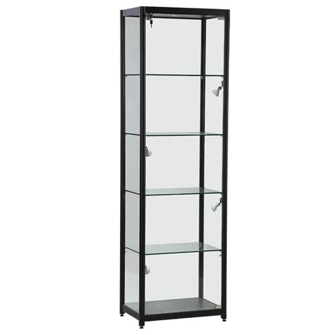 Black Aluminium And Glass Shop Display Cabinet Shop Fittings Supplies