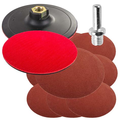 10 Drillangle Grinder Mount 125mm Mixed Grade Sanding Disc And Rubber