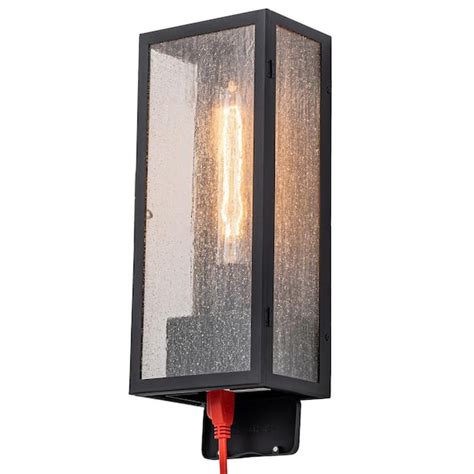 C Cattleya 1 Light 15 In Black Outdoor Wall Lantern Sconce With Built