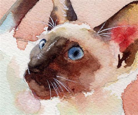 Siamese Cat Art Print Of My Watercolor Painting Seal Point Etsy