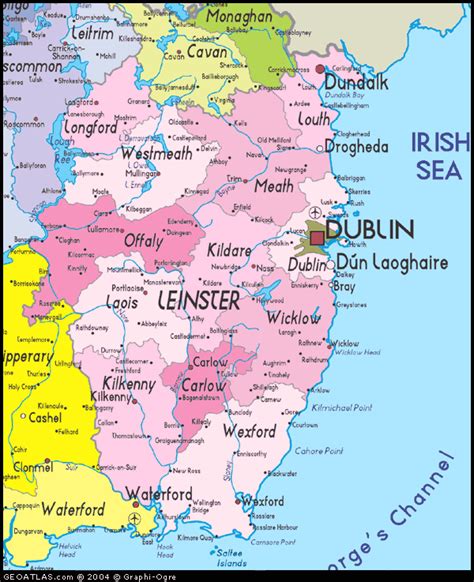 Ulster Map Regional City Map Of Ireland City Regional Political