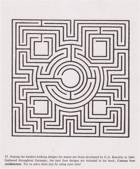 Vintage Maze Illustrated Print Maze Design By G A Boeckler