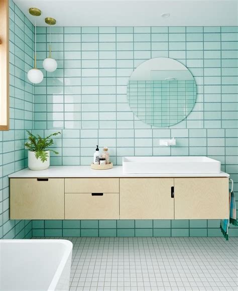 Green symbolizes growth and renewal—and for those who like to recharge in the bathroom, green is an excellent choice of color. Pin by Shannon on Beautiful Bathrooms | Green bathroom, Mint green bathrooms, Green tile bathroom