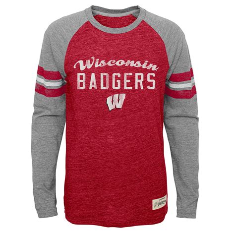 wisconsin badgers youth ncaa football pride long sleeve t shirt red