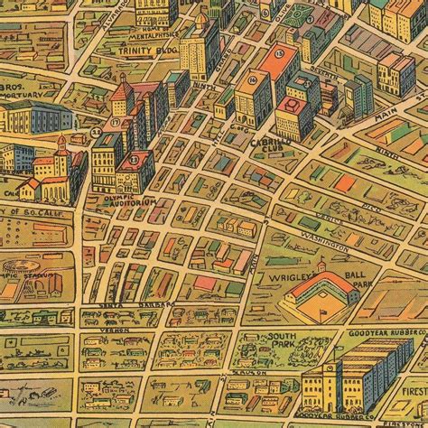 Old Tourist Map Of Los Angeles California 1932 Fine Etsy