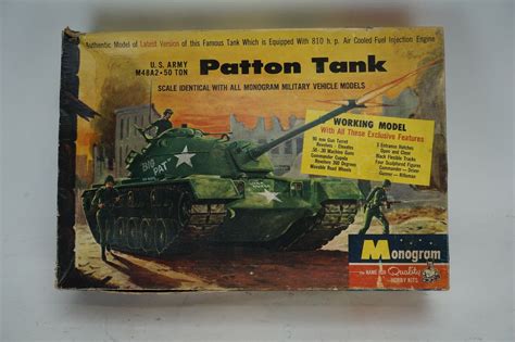 Vintage 1959 Monogram Us Army M48a2 50 Ton Patton Tank Scale Model