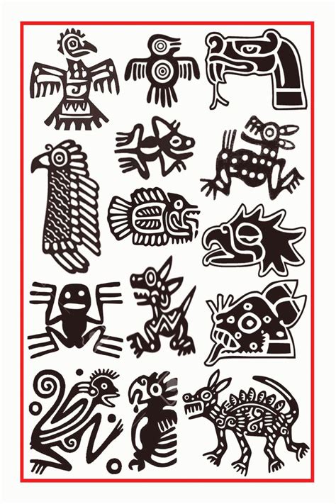 Aztec Symbols 1 Aztec Symbols 1 In 2020 Aztec Symbols Mayan Art