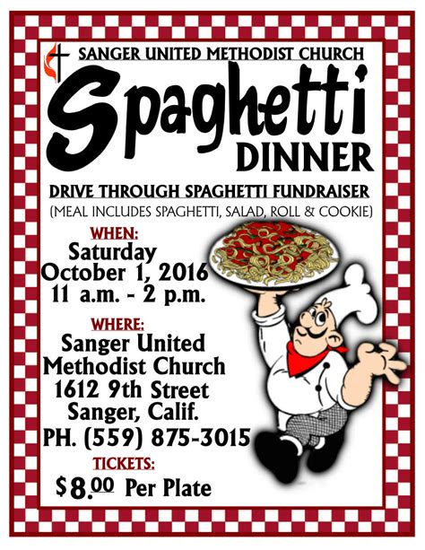 Sanger United Methodist Church Spaghetti Dinner Fundraiser The Sanger
