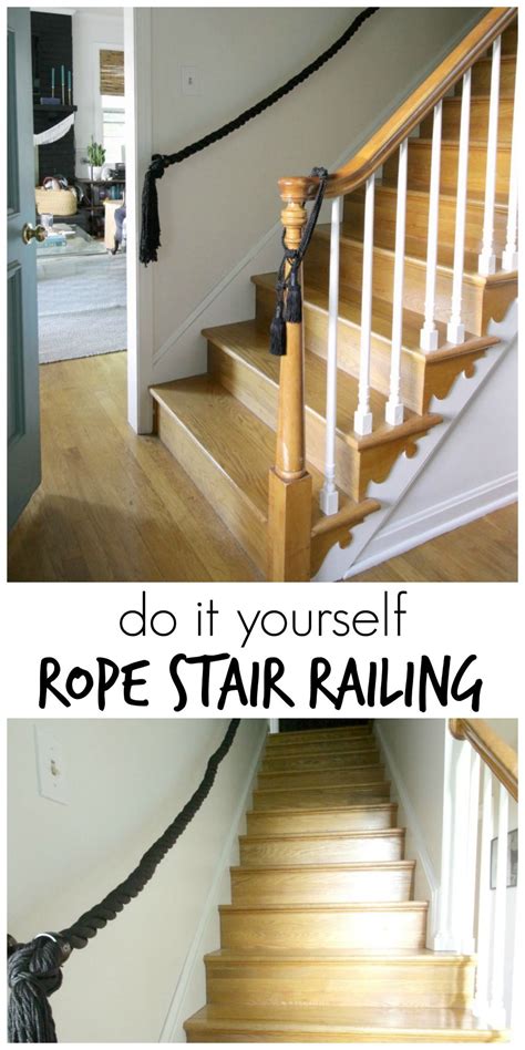 Here are some of the different design ideas to use when you installing your own cable stair railings. DIY Rope Stair Railing | Stair railing, Stairs, Small ...