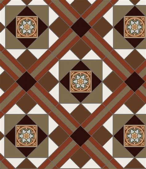 Original Style Victorian Floor Tiles Lindisfarne Pattern