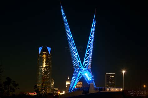 Oklahoma City Skydance Bridge At Night