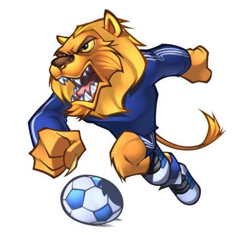 Football Angry Lion Mascot