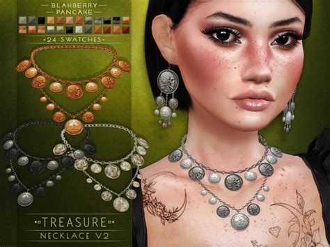 Treasure Necklace And Earrings At Blahberry Pancake Sims 4 Updates