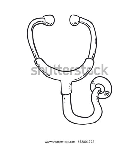 Medical Stethoscope Draw Stock Vector Royalty Free 652801792
