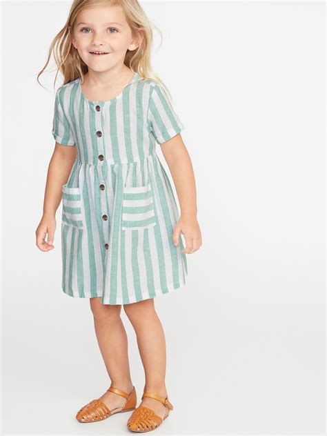 Striped Waist Defined Shirt Dress For Toddler Girls Old Navy