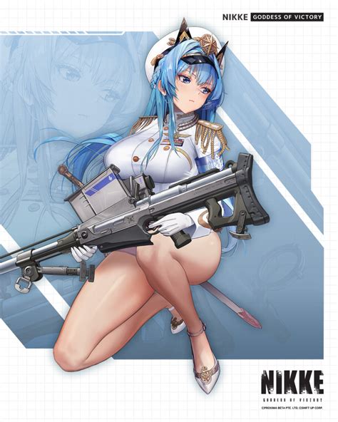 Helm Nikke Goddess Of Victory Nikke Highres Official Art Tagme 1girl Bare Legs Blue