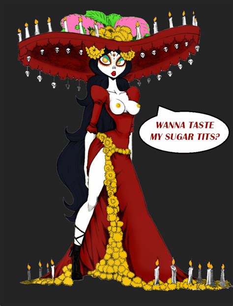 Rule 34 1girls Black Hair Breasts Breasts Out Burning Candles Candles Dia De Los Muertos