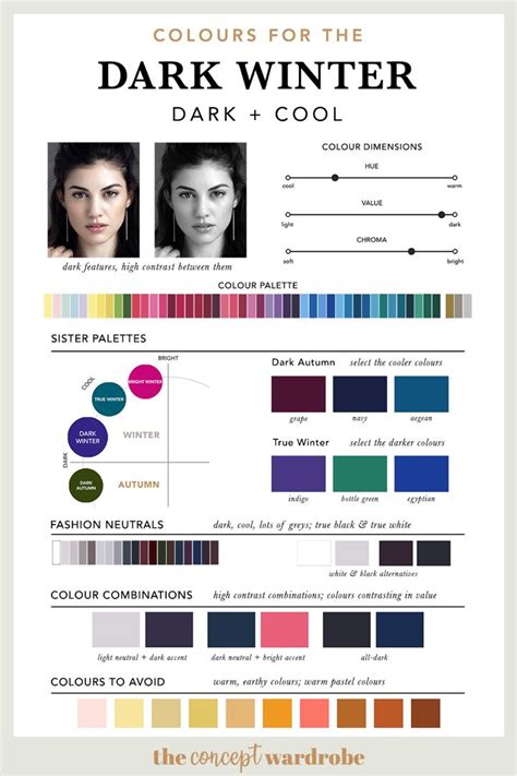 The Colors For The Dark Winter Hair Color Chart