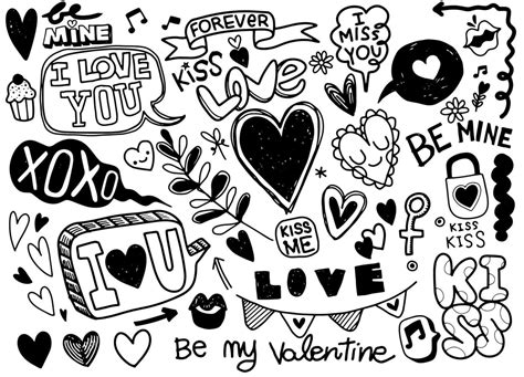 Love Doodles Background 19850768 Vector Art At Vecteezy