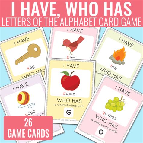 I Have Who Has Alphabet Game Easy Peasy Learners