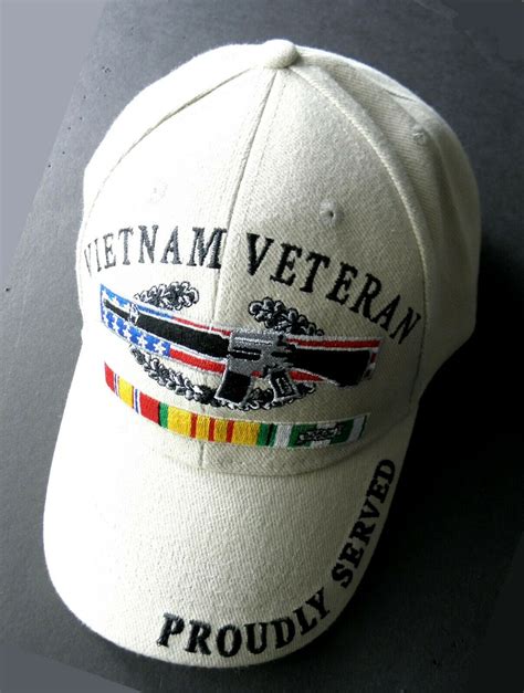 Vietnam Combat Veteran Proudly Served Embroidered Baseball Cap Hat Cordon Emporium