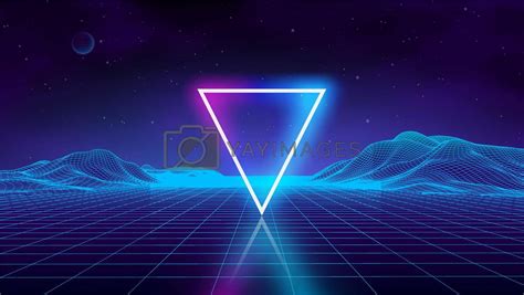 Retro Futuristic Background For Game Music 3d Dance Galaxy Poster 80s