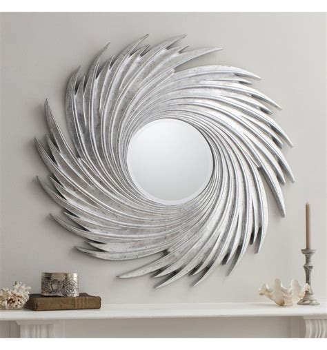 Transform your room with a modern or decorative wall mirror. Large Round Silver Swirl Frame Mirror 99 x 99cm | Sunburst ...