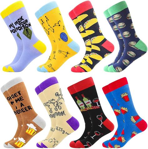Men S Fun Dress Socks Patterned Crew Colorful Funky Fancy Novelty Funny Casual Socks For Men 8