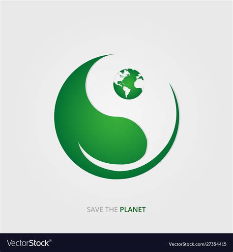Green Yin Yang For World Royalty Free Vector Image