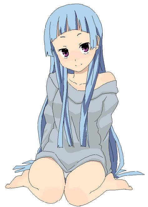 The Big Imageboard Tbib Bad Id Bad Pixiv Id Bangs Barefoot Blue Hair Blunt Bangs Full Body