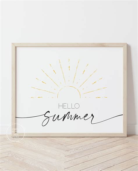 Summer Decor Print Hello Summer Summer Printable Sunny Etsy Home