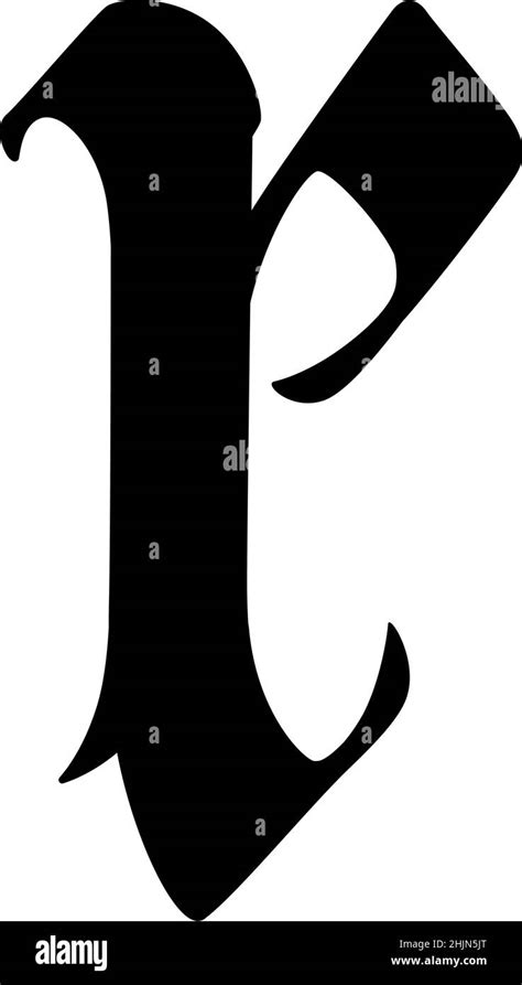 La Letra R En Estilo Gótico Vector Alfabeto Antiguo El Símbolo Está
