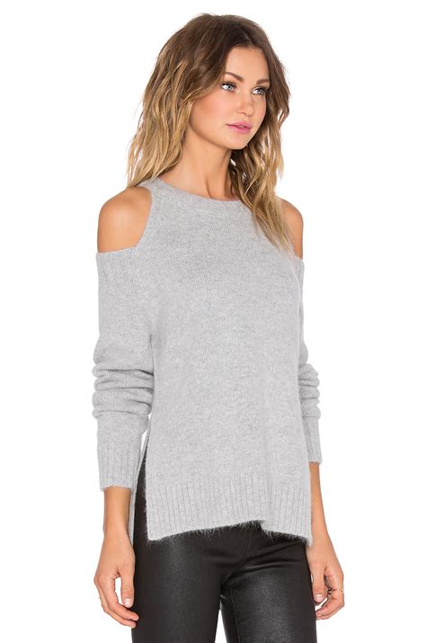 Holding a dumbbell in each hand, and keeping a slight bend in each arm, raise your arms to shoulder height. Joa Shoulder Cut Out Sweater in Gray (Grey) | Lyst