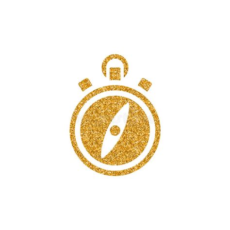 Gold Glitter Icon Compass Stock Vector Illustration Of Glitter