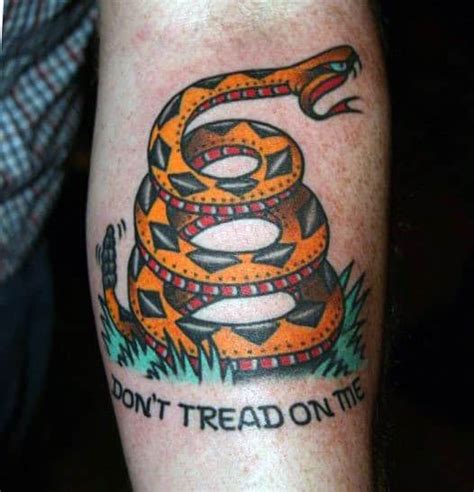 40 Dont Tread On Me Tattoo Designs For Men Liberty Ink