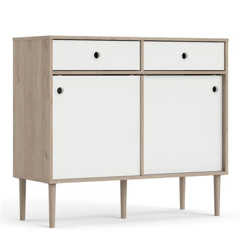 Rome Sideboard 2 Sliding Doors 2 Drawers In Jackson Hickory Oak With Interiorly