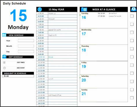 4 Daily Work Schedule Template Ready To Use Sampletemplatess