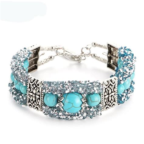 vintage turquoise women bracelets fashion bracelets turquoise stone bracelet women jewelry t