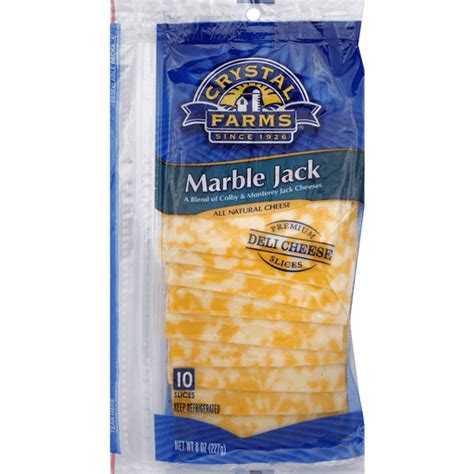 Crystal Farms® Marble Jack Cheese Slices 10 Ct Package Monterey Jack