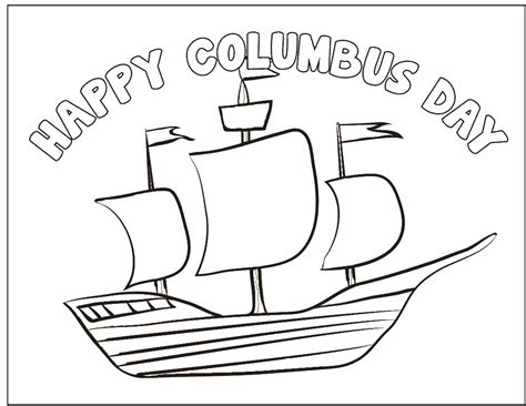 Columbus Day Coloring Page