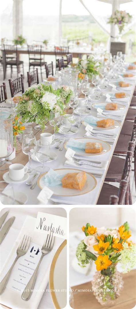 Communal Table At Wedding Reception Ravine Vineyard Estate