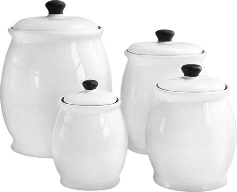 American Atelier 4 Piece Canister Set White Kitchen And Dining