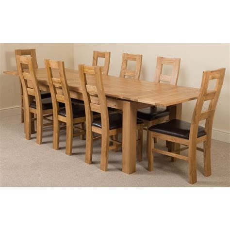 Richmond Large Oak Extending Dining Table With Stanford Oak Chairs