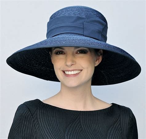 Wedding Hat Church Hat Audrey Hepburn Hat Ladies Navy Hat Etsy