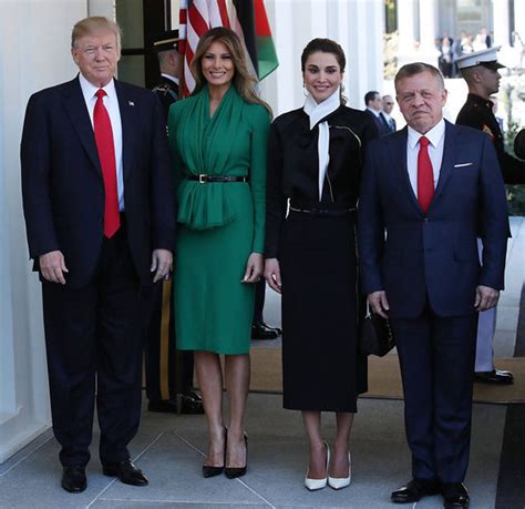 Melania Trump Meets Queen Rania After Official Portrait Unveiling Uk